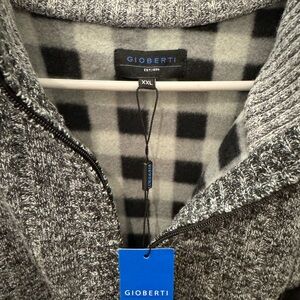 Gioberti Men's Knitted Cardigan Sweater With Flannel Lining Size XXL